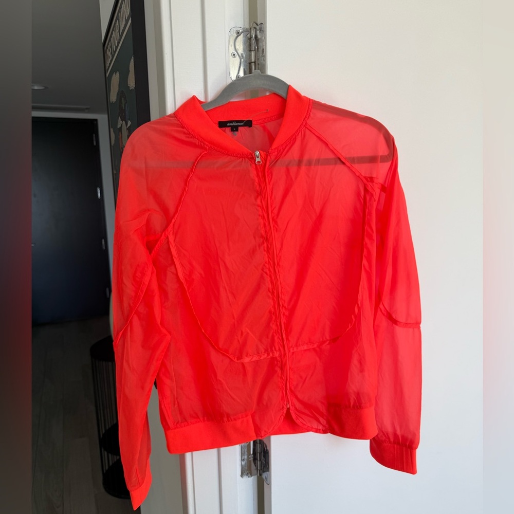 Ambiance Vibrant Red Bomber Jacket